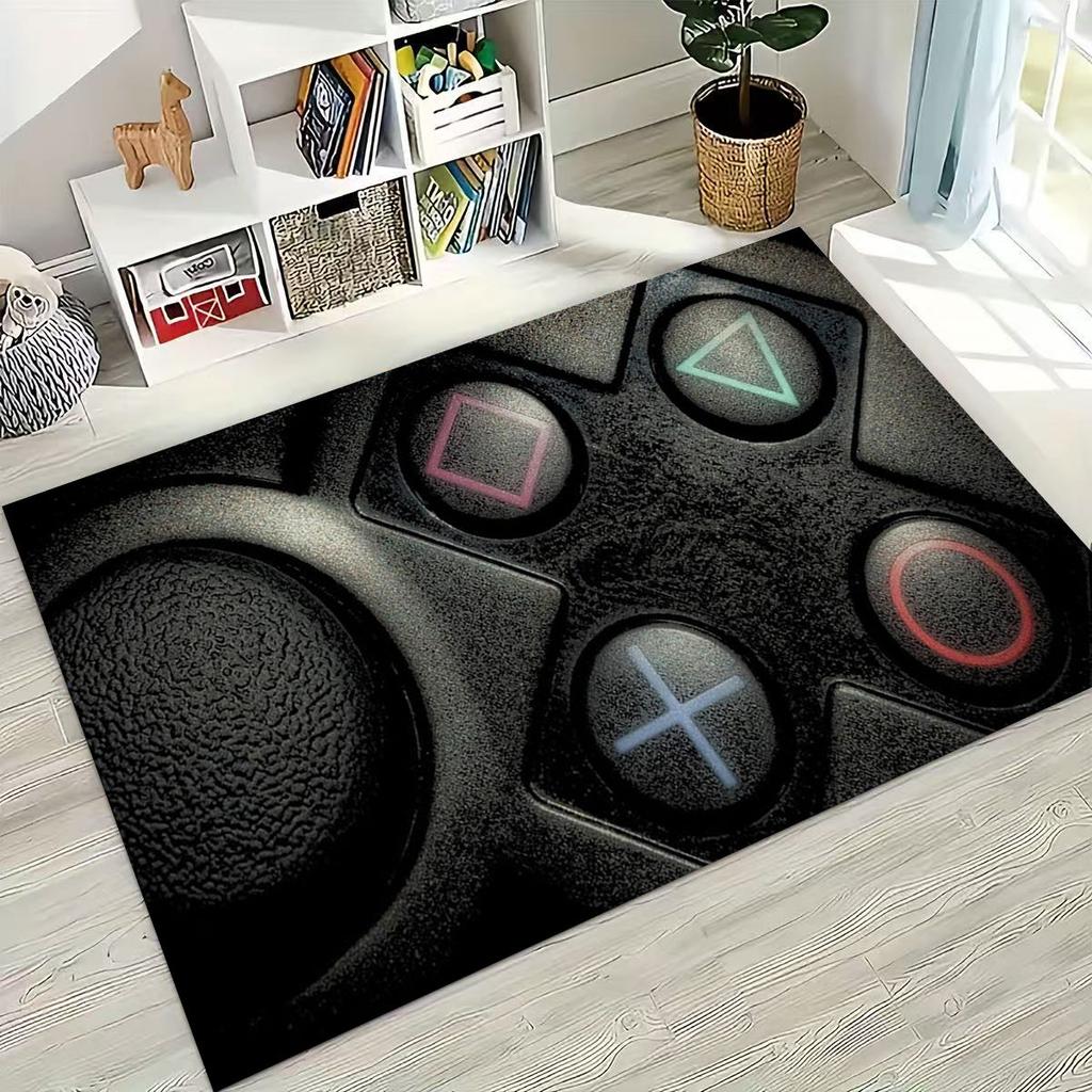 3D Retro Gamer Zone Spielteppich mit Controller-Motiv, ideal für Schlafzimmer, Wohnzimmer, Sofa, Wohnzimmer und als Fußmatte. Rutschfeste Bodenmatte für Kinder.