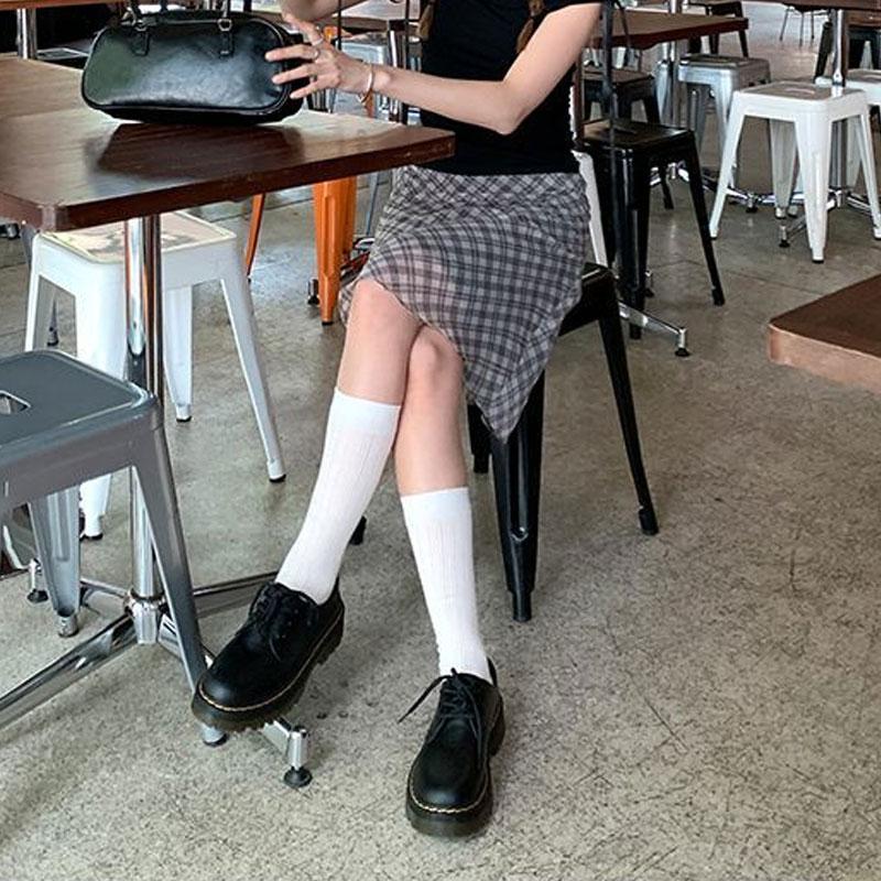 Women Plaid High Waist A Line Midi Skirt Casual Vintage Skort