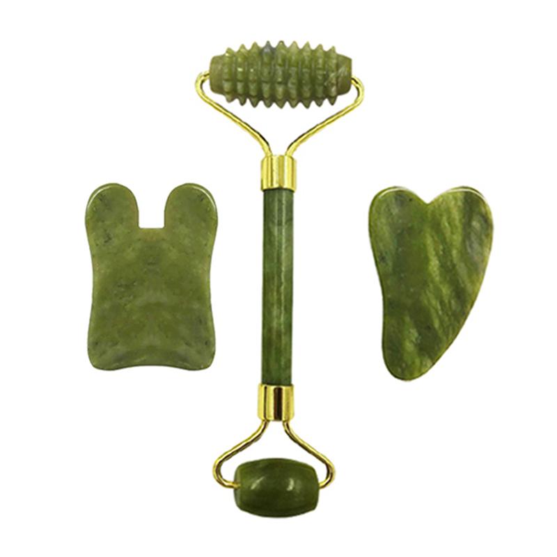 Natural Xiuyu Jade Massager Eye Mask And Roller Gua Sha Set Gouache Scraper Facial Lifting Anti-Aging Massage Beauty Care Tools