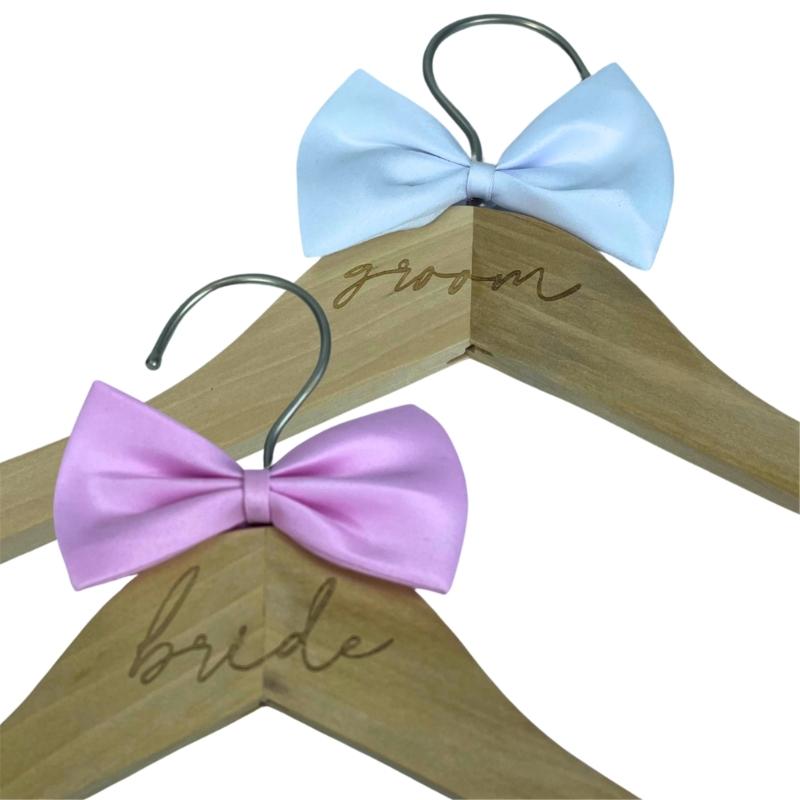 Elegant Wedding Garment Hanger Wood Frame Clothes Hanger MultiFunctional Hook For Bridal Shower Bride Grooms Use 2PCS