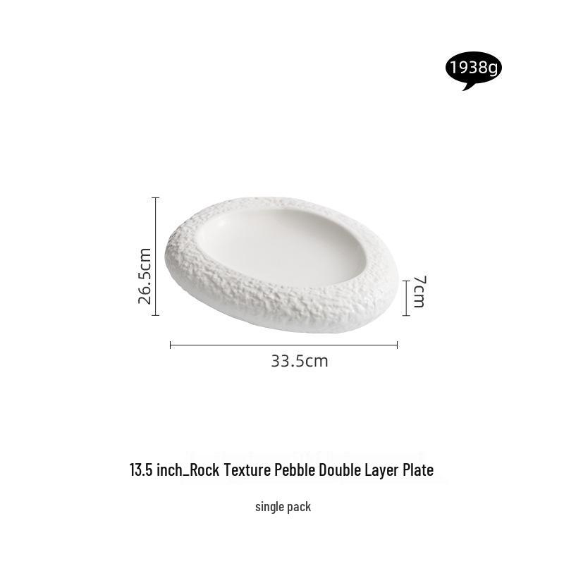 Artistic Ceramic Rock Pattern Plate: Irregular, High-End Design for Creative Cuisine In Hotels and Private Kitchens