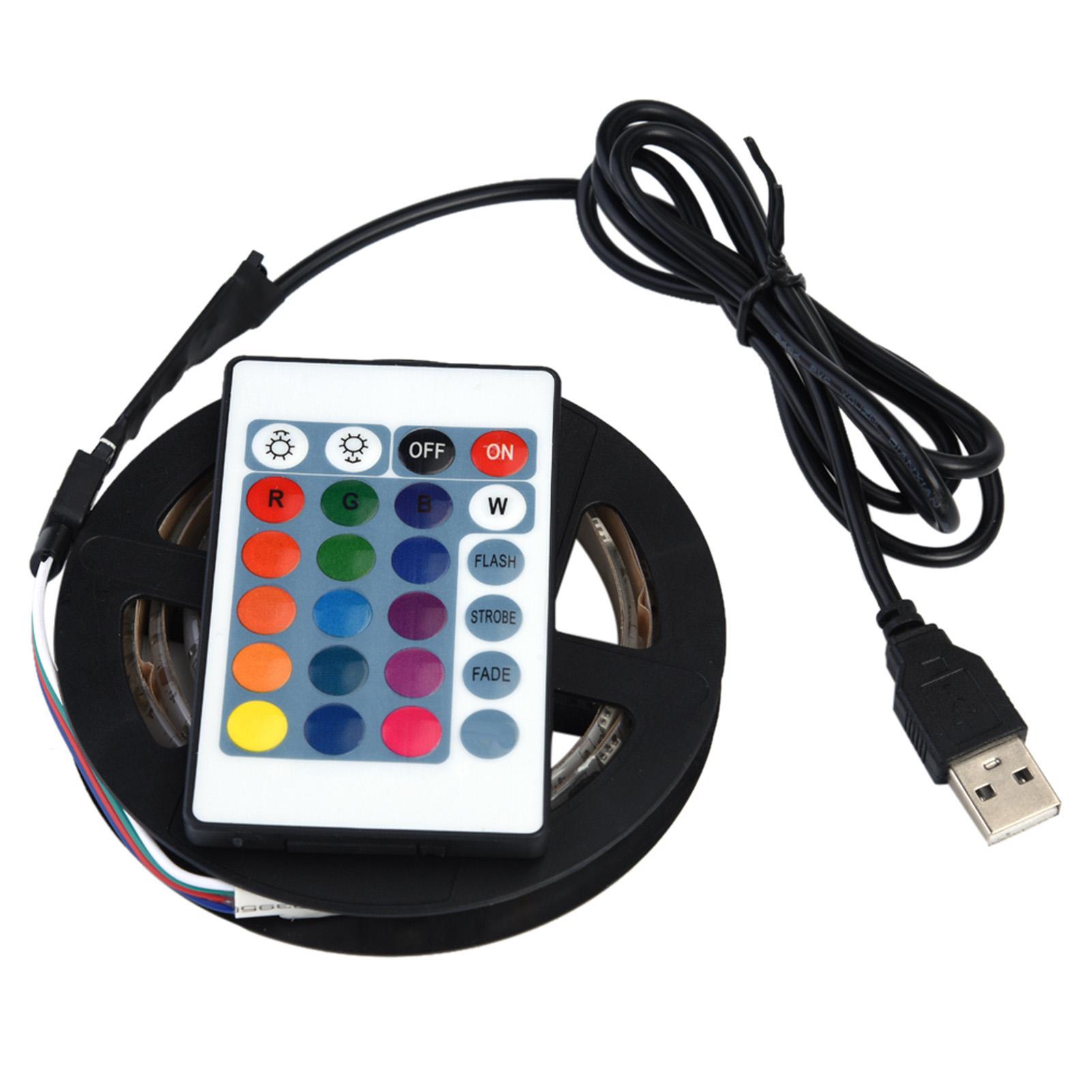 

Светодиодная лента DC 5V USB 5050 RGB водонепроницаемая гибкая светодиодная для ТВ-фонов 4 м 120 светодиодов