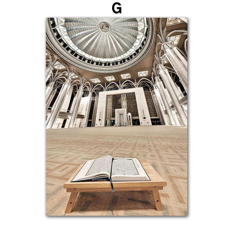 

Настенная картина на холсте, плакат на скандинавскую тему, Мекка Кааба, чисто белая мечеть, цветочный принт, настенные панно для гостиной, украшения дома 21x30cm No Framed