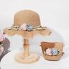 New Summer Kids Flower Caps Bag Girl Sandy Beach Hat Baby Coin Cute Weave Straw Purse Children's Messenger Backpack