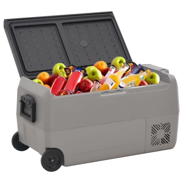 VidaXL Cooler with Wheel and Handle Black and Gray 50 L PP and PE, Electric Cooler, Compressor Refrigerator, Cooler 51785