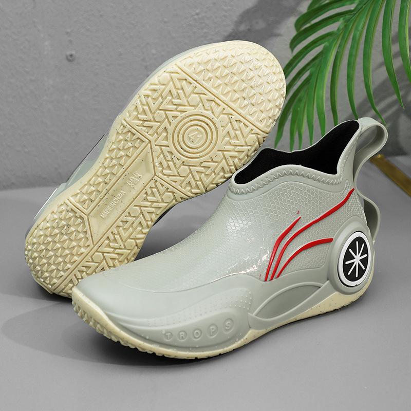 Fashion Fashionable Men's Women's Ankle Rain Boots Men's Non-slip Wear-resistant Waterproof Shoe Work Boots Suitable for Rainy Snowy Day