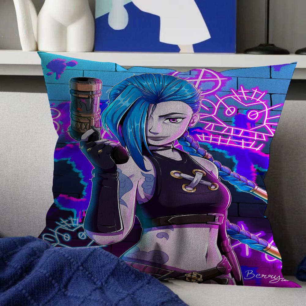 Game Arcane Legends Jinx Main Characters Art Pillow Gifts Home Office Furnishings Bedroom Sofa Car Cushion Cover Case 45x45cm