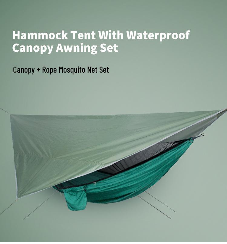 Mosquito Net Hammock with Sunshade Tarp - Outdoor Quick-Open Rainproof Set