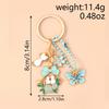 Pretty Flower Wreath Keychain Women Girls Cat Rabbit Butterfly Key Ring Pendants for Handbag Decor DIY Key Chain Jewelry Gifts