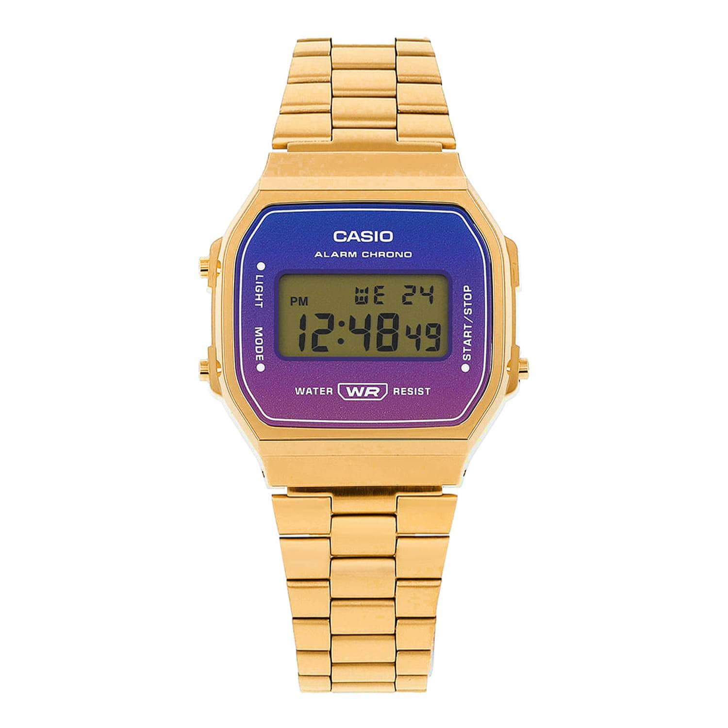 [Casio] A168WERG-2ADF (A168WERG-2A) Цифровые квадратные винтажные ретро градиентные унисекс металлические часы