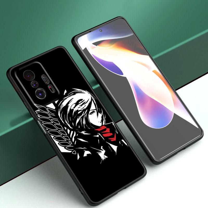 Angriff auf Titan Telefon Fall Für Xiaomi Mi A2 8 9 SE Hinweis 10 10T 11 12 Lite 9T 11T 12S 12T Pro A3 6X 12X Weiche TPU Schwarz Abdeckung