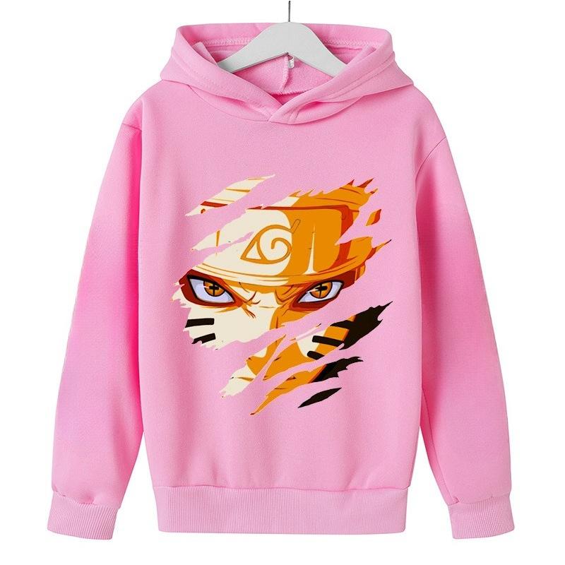 2025 New Naruto Print Children's Sports Hoodie, Autumn and Winter Boys' and Girls' Outdoor Warm Sweater Sweatshirt