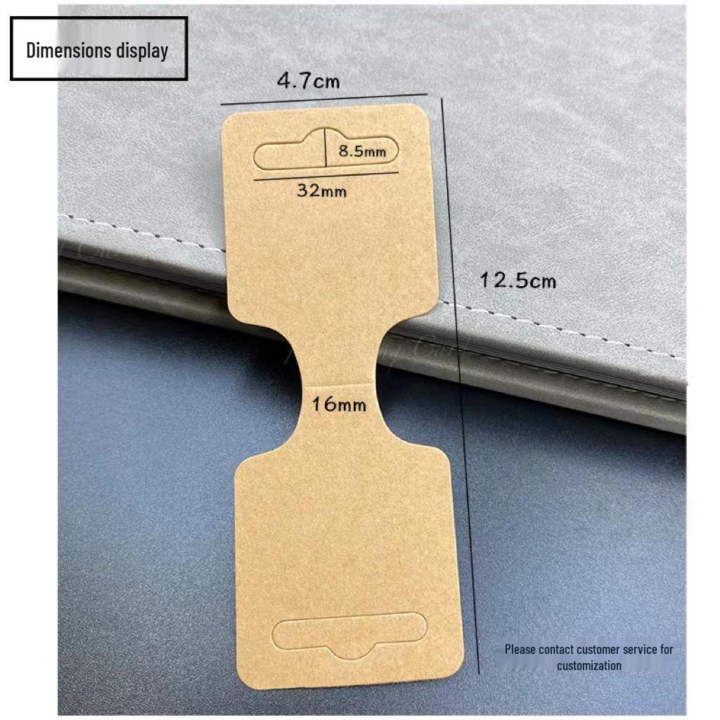 

Brown Kraft Card for Necklace & Headband Packaging, 4.7 x 12.5, Folded with Adhesive Back.