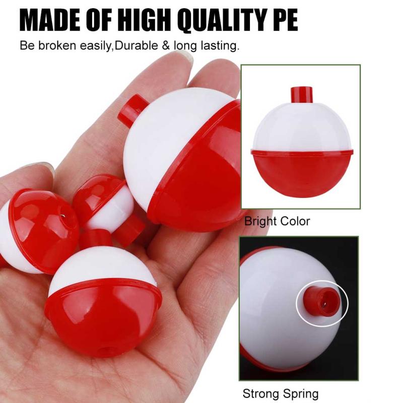 8Pcs/Set Fishing Bobbers Set Mix Size 2-4.5Cm Snap Hard Abs Fishing Floats Round Bobbers Push Button Buoy Floats Fishing Tackle