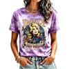 Women's Fashion Casual Short Sleeve Neck Graphic Print Pullover Top