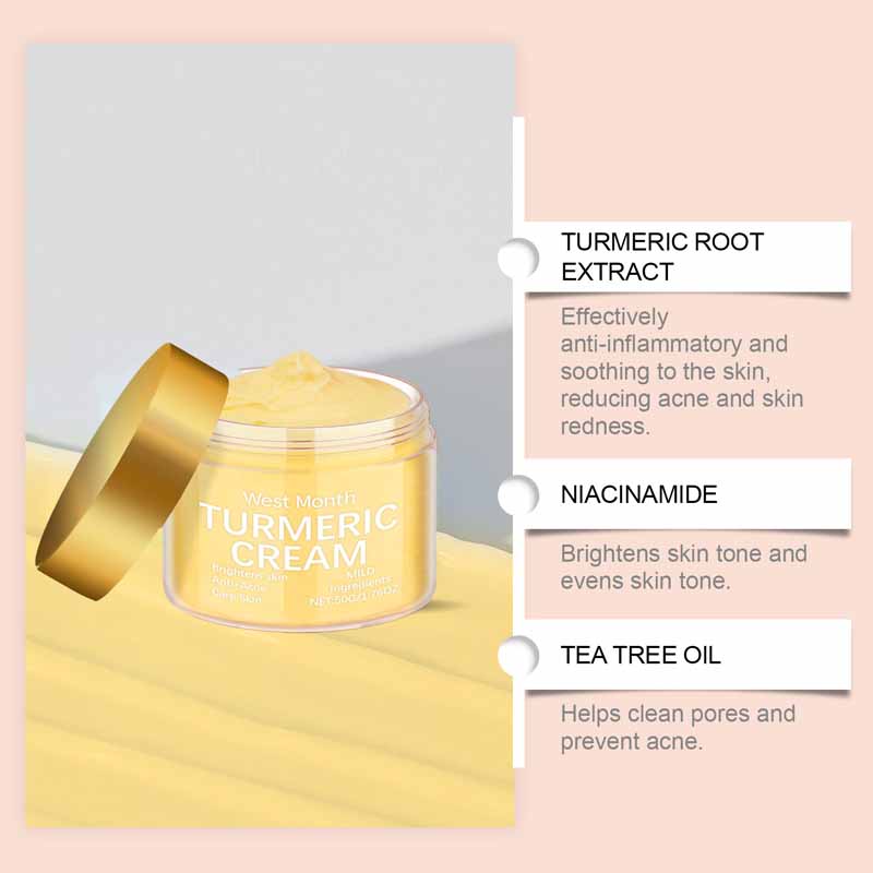 Moisturizing Turmeric Facial Cream Damaged Skin Repair Deep Hydration Nourishing Brightening Face Cream Tender Skin Care Beauty