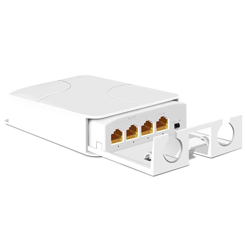 5 Port Waterproof PoE Extender 4 Port Repeater 100/1000Mbps Outdoor Network IP55 VLAN 44-57V for PoE IP Camera Wireless AP
