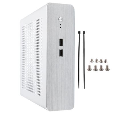 Châssis HTPC G60S entièrement en aluminium, boîtier MiniITX avec alimentation DCATX pour ordinateur de bureau(USB 2.0 argenté)