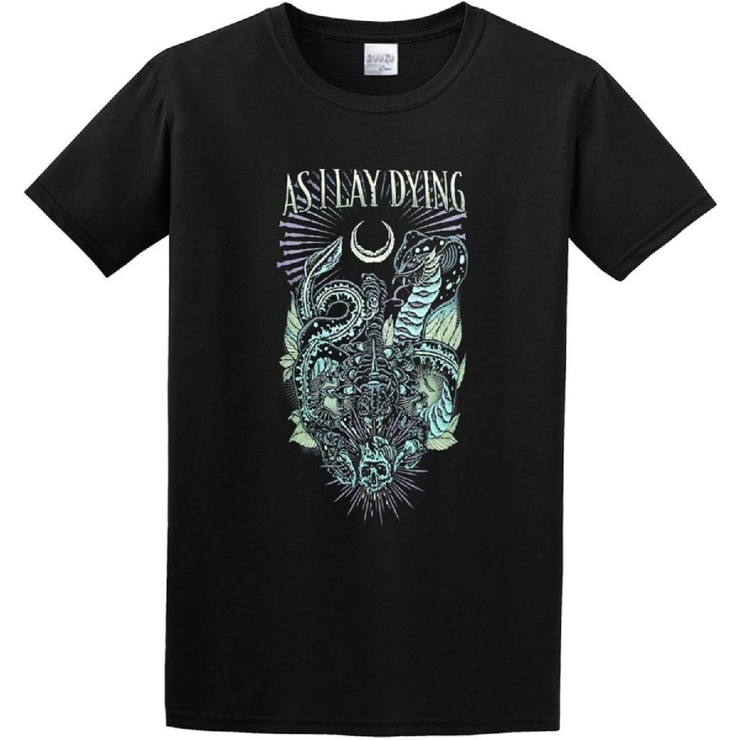 

Huang Qi As I Lay Dying Cobra T-Shirt Funny Tee Graphic Mens Shirt Black XXXXXL чорний