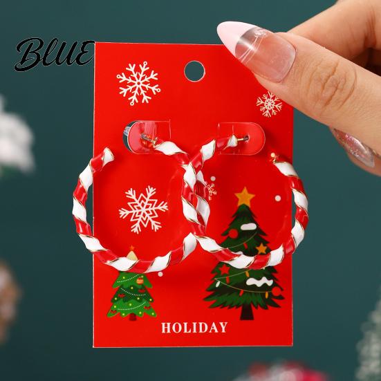 Hanging Earrings 1 Pair Women Christmas Tree Elk Santa Bell