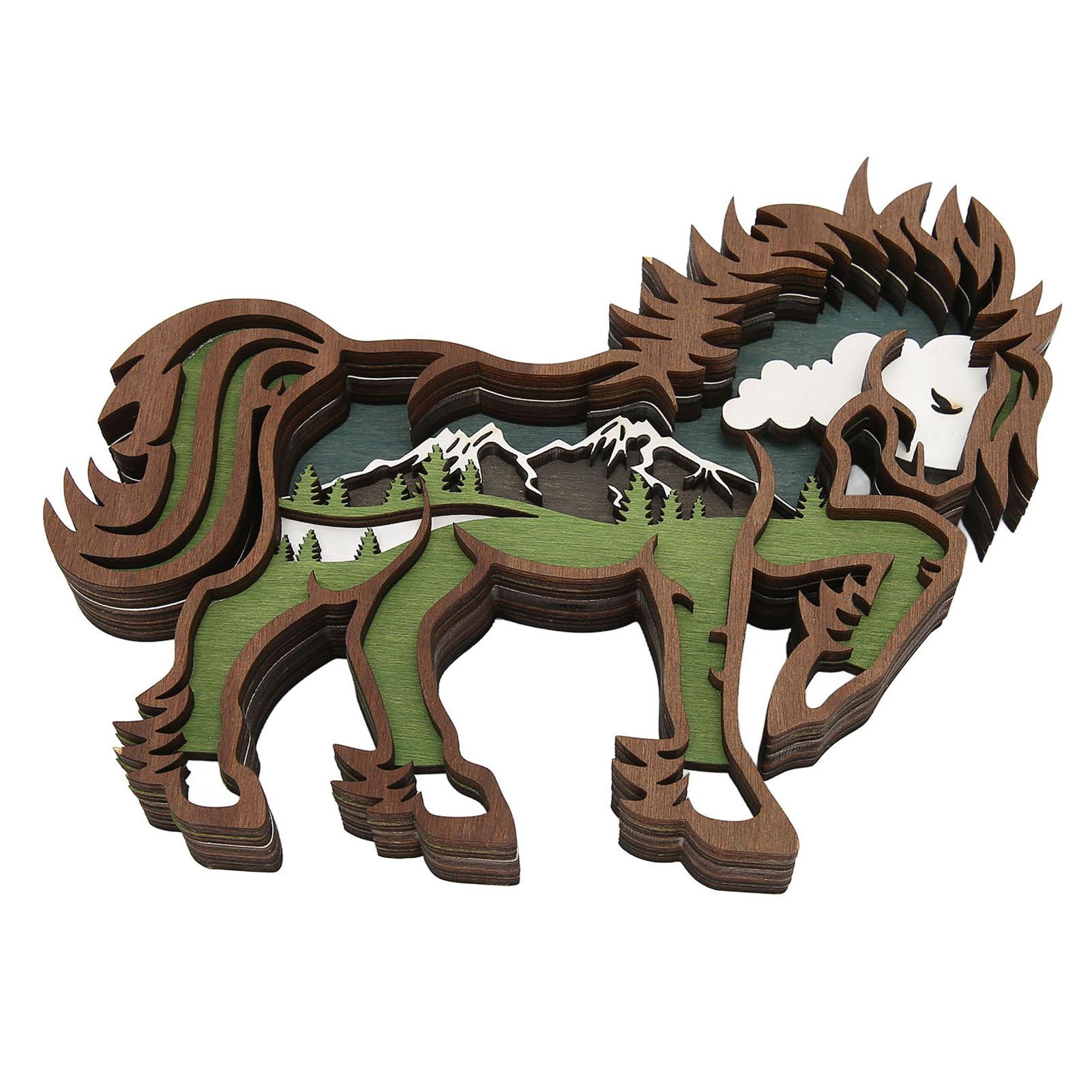 

Фигурка лошади прочная самшитовая механическая гравировка широкое применение изысканный декор лошади для