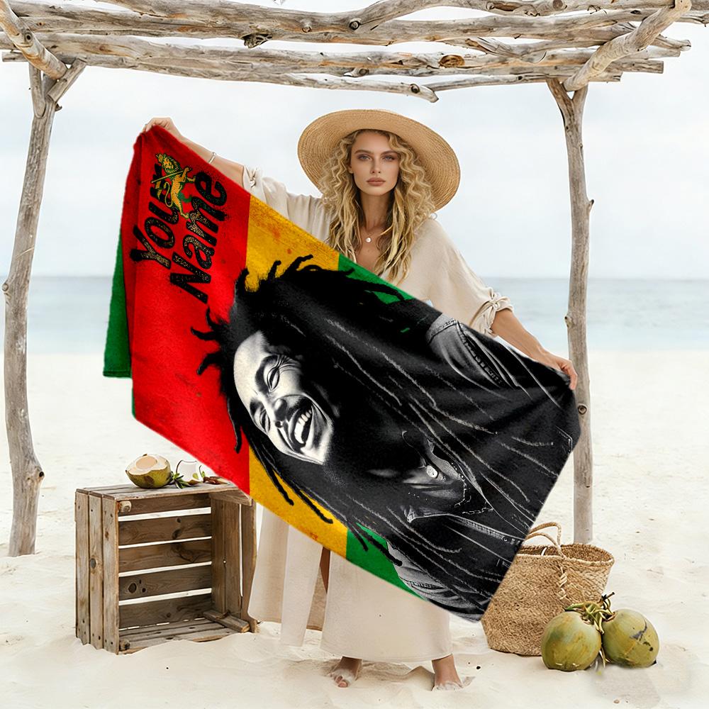 Bob Marley Personalized Text Beach Towel Super Soft & Absorbent Portable for SwimmingBeachCamping Travel Beach AccessoriesGym
