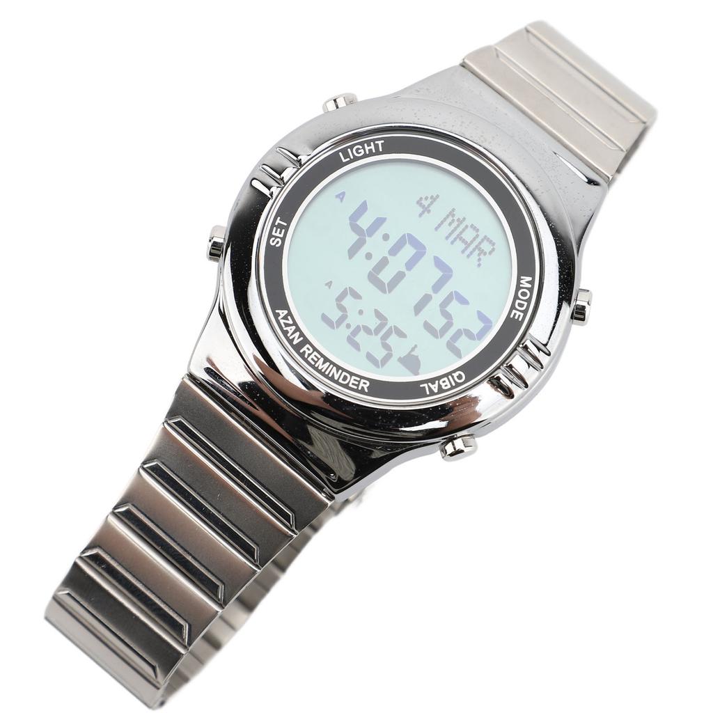Men Multifunctional Electronic Watch Water Resistant Outdoor Sports Watch LED Digital Display Stainless Steel Wrist Watch for Men