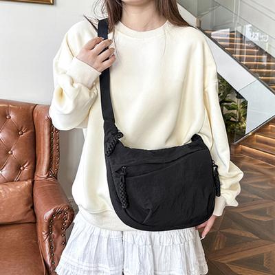 Borsa a Spalla Hobo Casual a Forma di Raviolo con Tracolla Regolabile Borsa a Spalla Pieghevole con Tasche Multiple Borsa a Tracolla di Grande Capacità per Uso Quotidiano Viaggio Lavoro