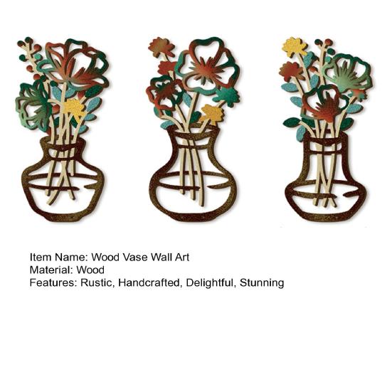 Hölzerne Blumenvase Wandkunst Rustikales Bauernhaus Holz Blumen Wanddeko Minimalistisch Boho Pflanzen Blumenstrauß Deko für Wohnzimmer Badezimmer Schlafzimmer