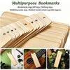 10/30/50/70Pcs Wooden Blank Bookmarks with Tassels Set DIY Wooden Craft Bookmarks Square Tag Wedding Birthday Party Decor