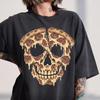 Pizza Skull Shirt, Pepperoni Pizza Tee, Melting Cheese Skull T-Shirt, Funny Foodie Gift