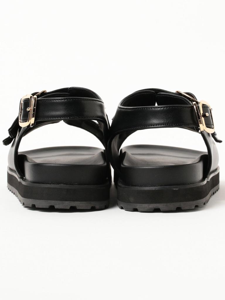 B:MING LIFE STORE by BEAMS Women's Buckle Belt Sandals (Sizes 22.5-24.5cm) Black, Size 22.5