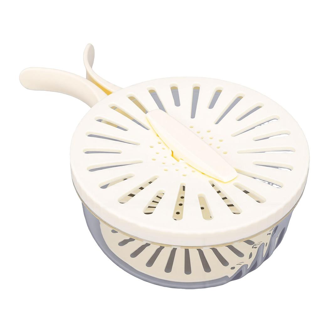 Fruit Washing Bowl with Strainer and Lid Foldable Handle Colander Container for Kitchen Picnic Camping