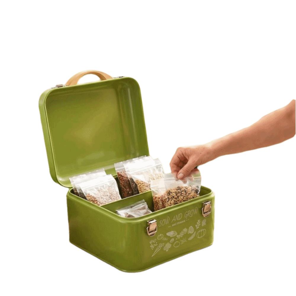 Wasserdichter Samen-Organizer Metall-Sortierbox Nordic Style Aufbewahrungsbehälter Garten