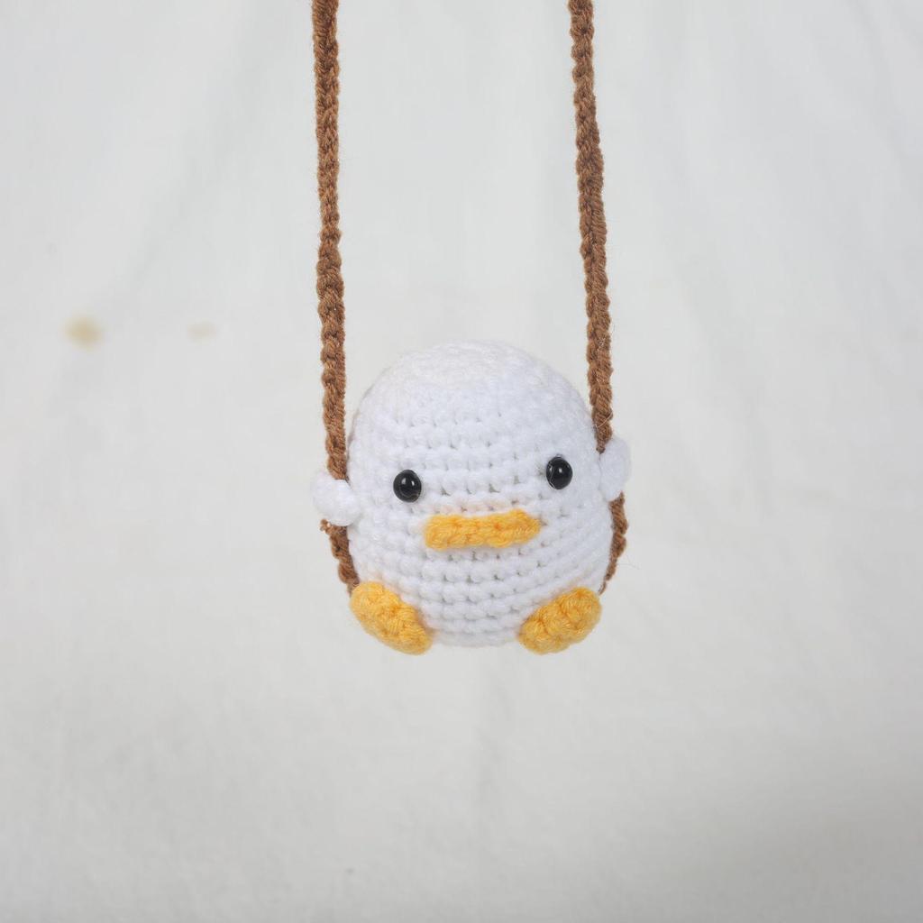 2024 Hand-Knitted Cute Rabbit & Frog Car Hanging Ornament