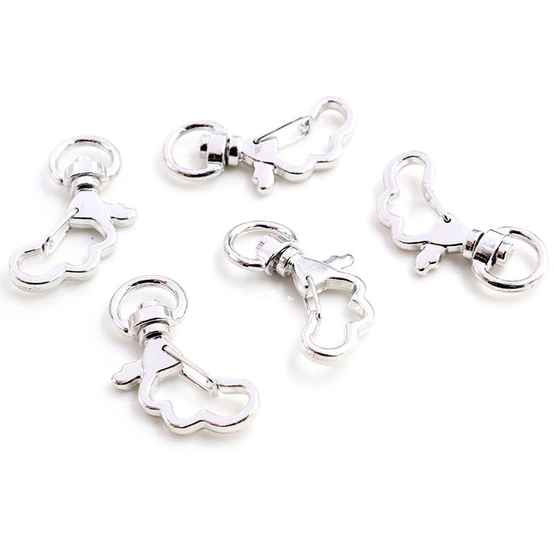 10pcs Cat Heart Snap Hook Trigger Clips Buckles For Keychain Lobster Lobster Clasp Hooks for Key Ring Clasp Jewelry Supplies
