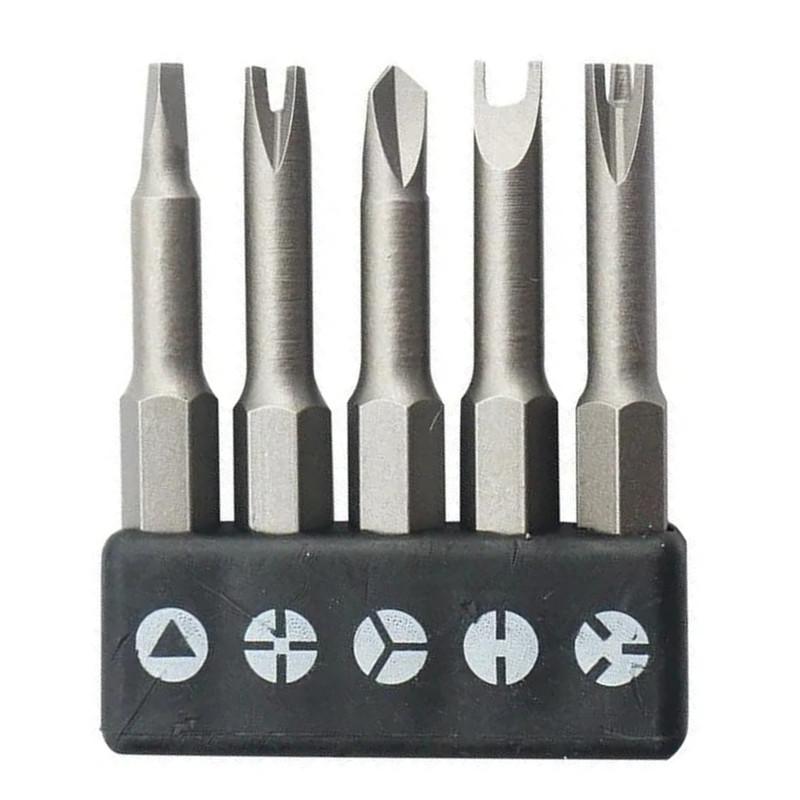 5Pcs Special shaped Screwdriver Set Cross Three Points Screwdriver Bit Tool 50mm U-shaped Y-Type Triangle Inner