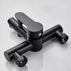 Stainless Steel 304 Contemporary Matte Black Dual Outlet Water Hotel-Grade Wall Mounted Shower Bathtub Mixer Faucet Tap