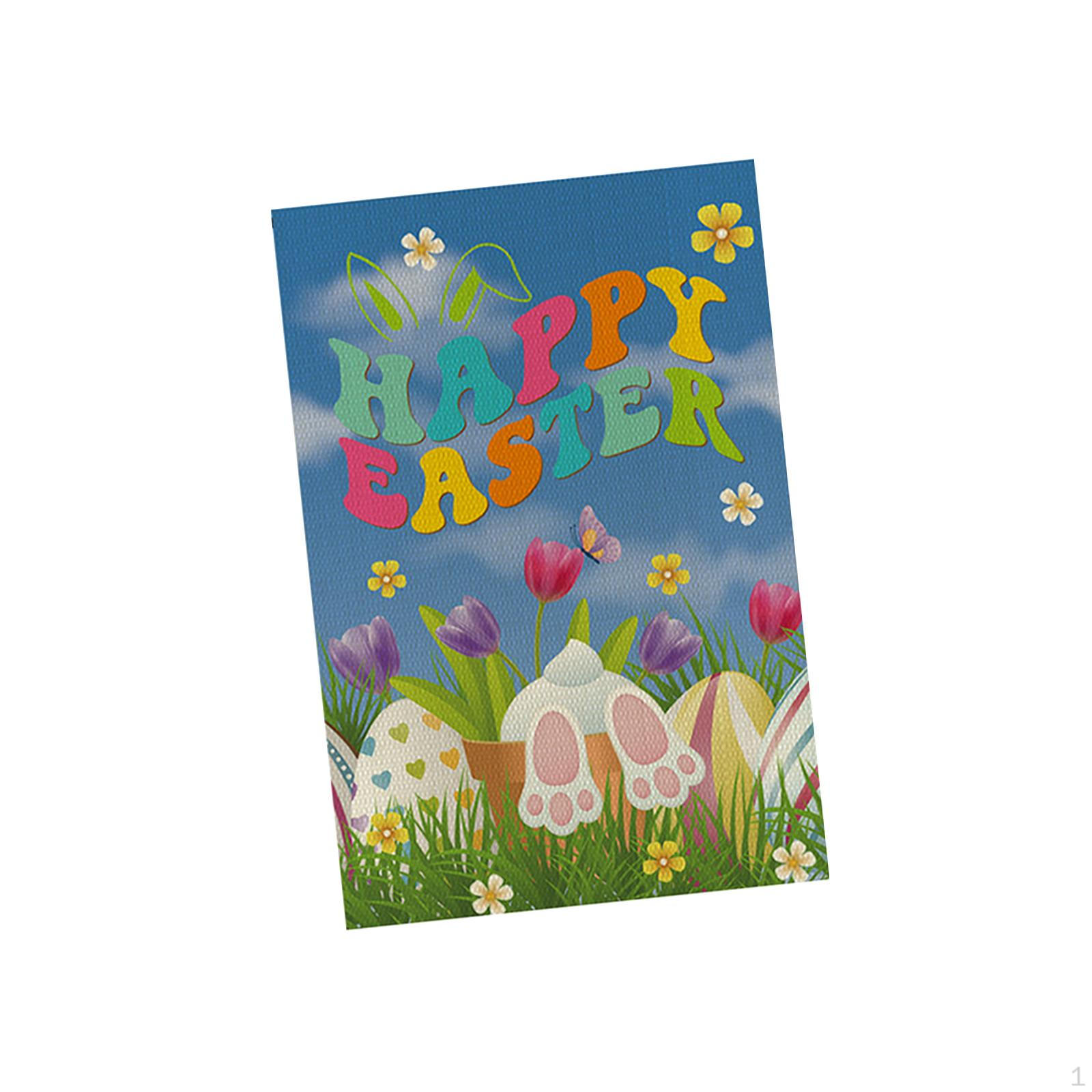 

Happy Easter Garden Flag ,Easter Yard Flag, Adorable Double Sided Egg Small for Patio