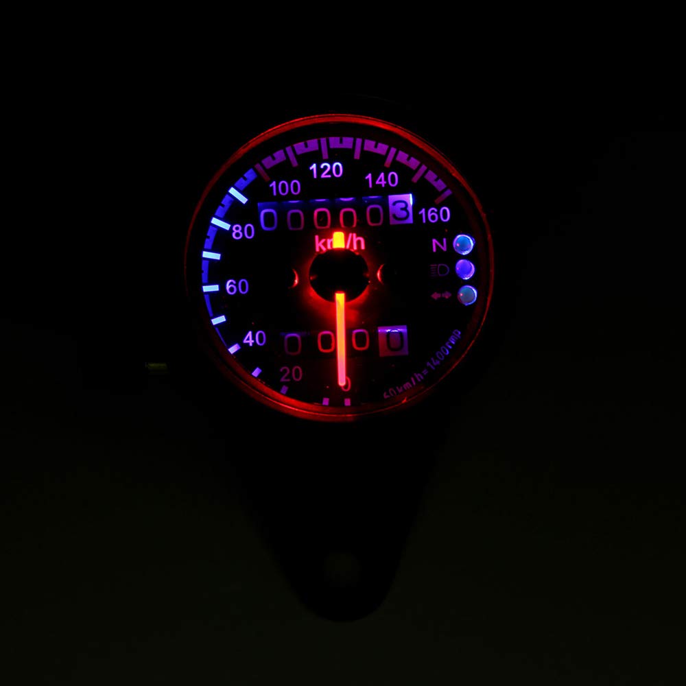 HANSWD Mini Speedometer, Mechanical, Bike Meter, For Motorcycles, Backlight, Odometer, Universal Use, 12 V,