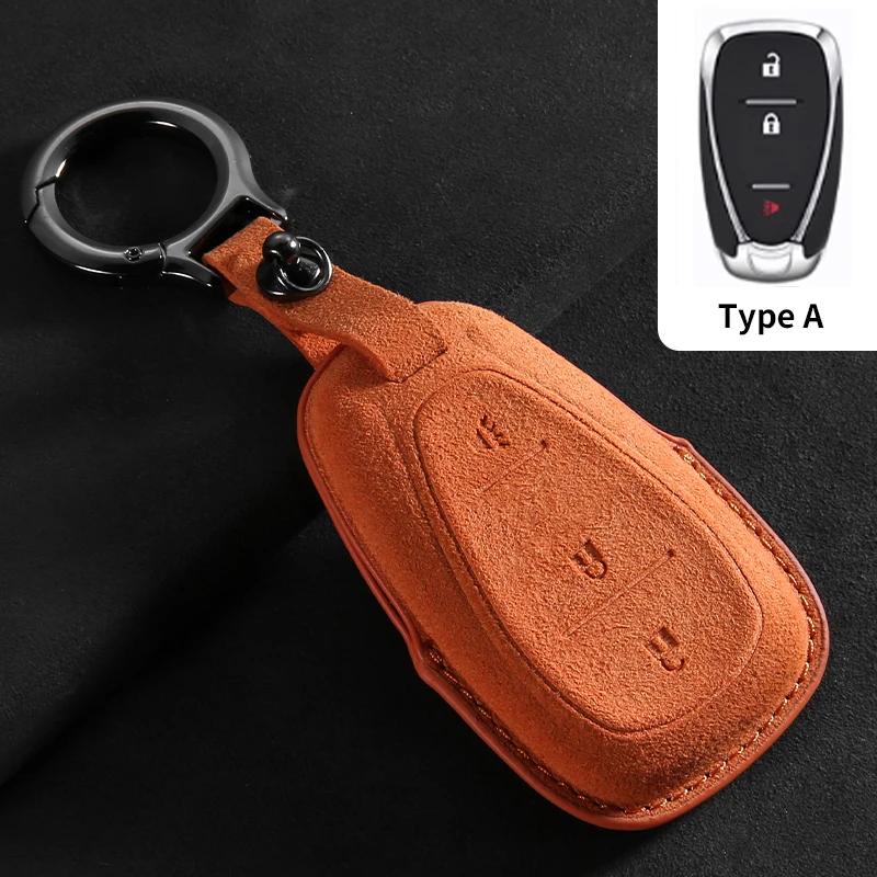 Car Key Case Cover Protective Shell for Chevrolet Chevy Malibu Camaro Cruze Traverse Spark Equinox Sonic Volt Suede Car Keychain