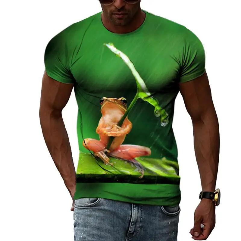 Funny Frog T-Shirts Animal 3D Print Streetwear Girl And Boy Fashion Oversized Short Sleeve T Shirt Kids Tees Tops Children's Clothing