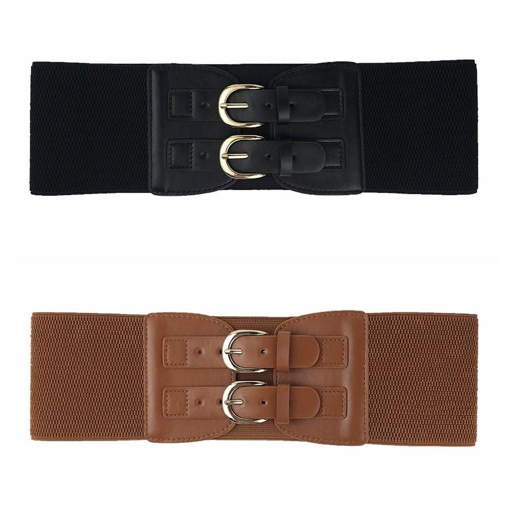 Adjustable PU Cummerbunds Solid Color Wide Waist Corset Elegant Corset Belt  Girl