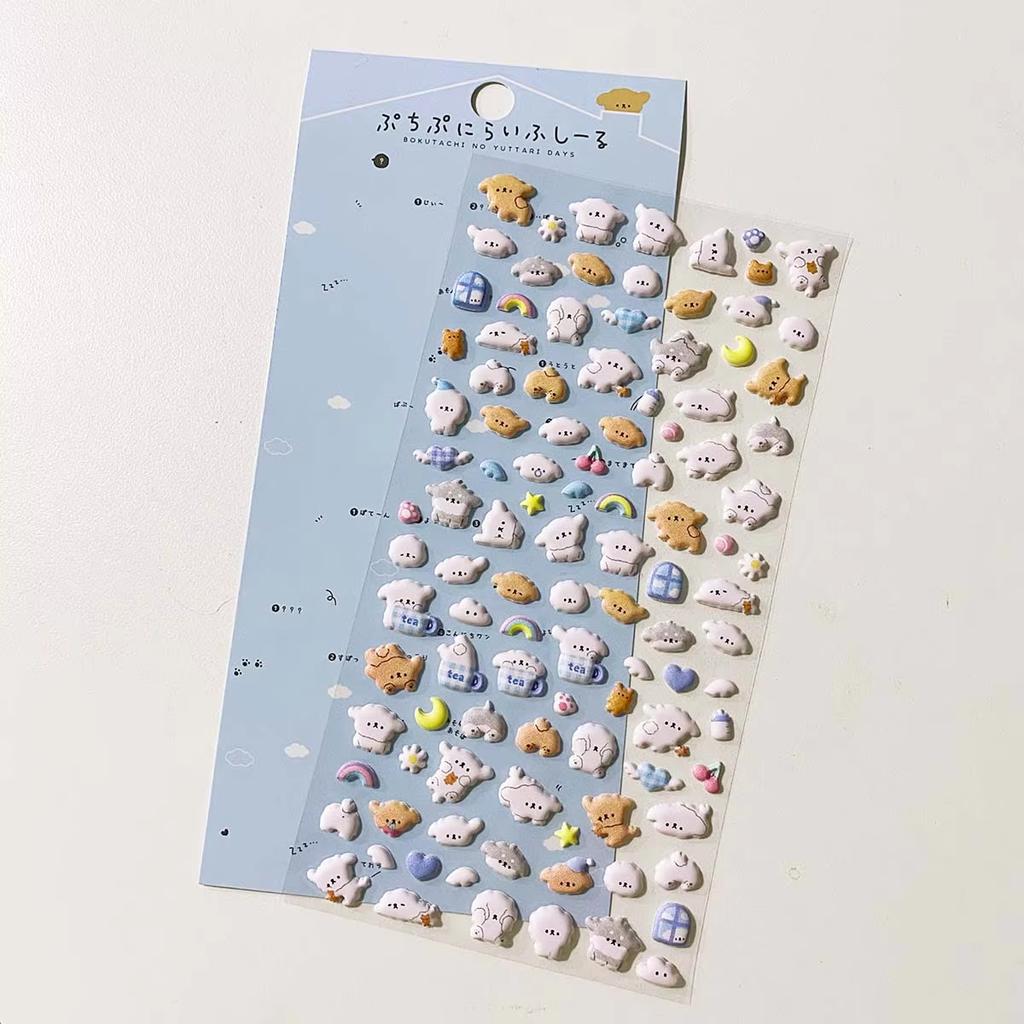 Kawaii Animals 3D Puffy Stickers Cute Cartoon Scrapbooking Sticker DIY Journal Stationery Sticker Deco Aesthetic Art