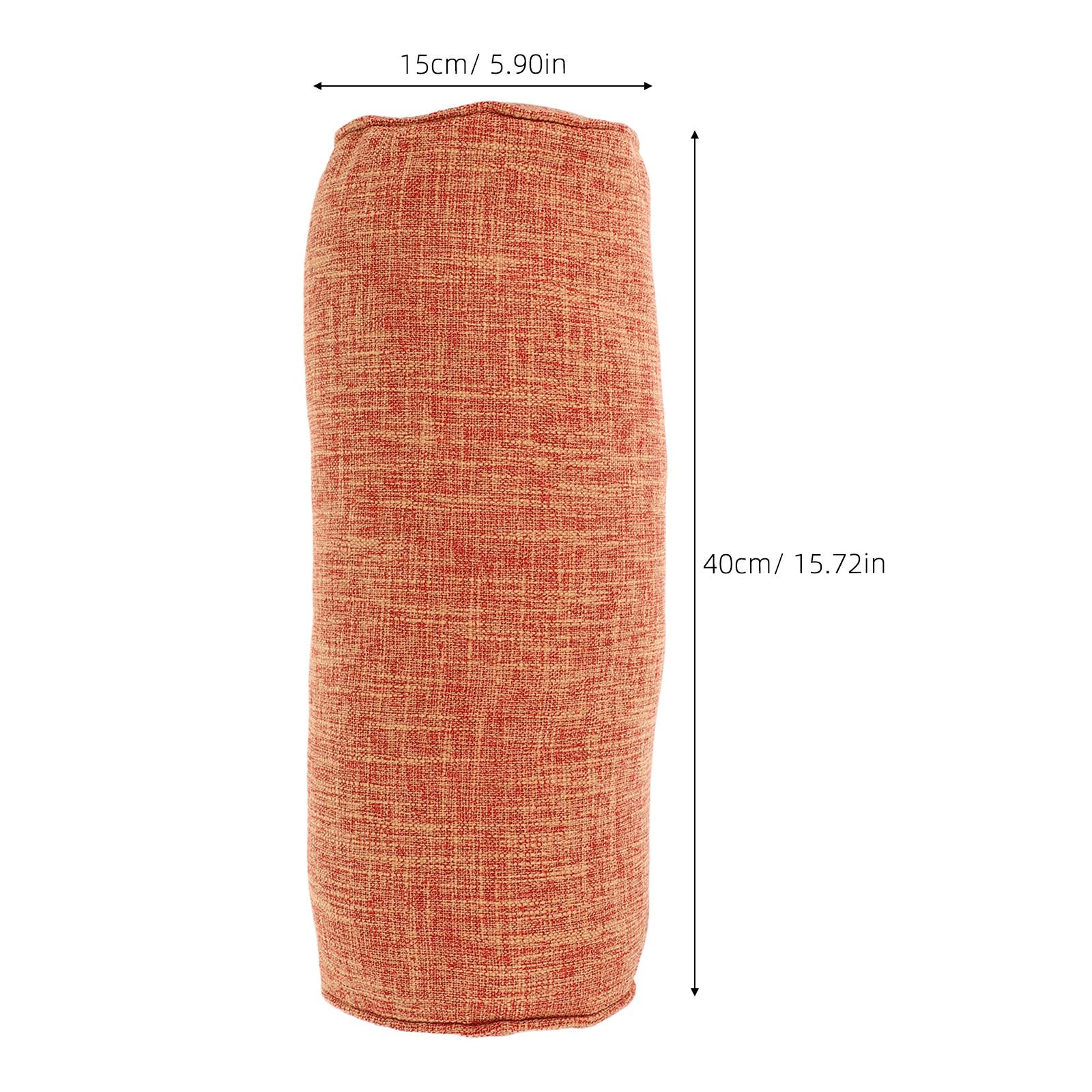 

Cotton Linen Cylinder Neck Pillow Case Black 40x15x15cm Washable Neck Roll Pillow Cover Travel Sofa Bed Cushion Protector оранжевый