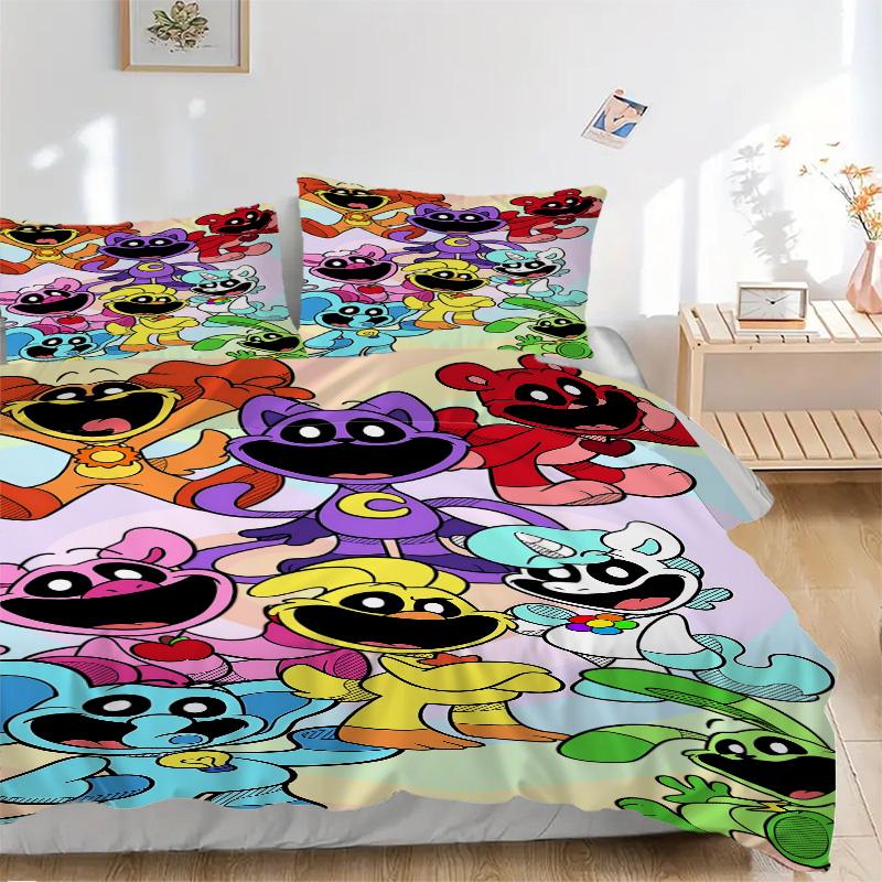 Furry Friends Adventure Print 3Pcs Bedding Setduvet Cover With 2 Bedropillowcase Home Birthday Gift