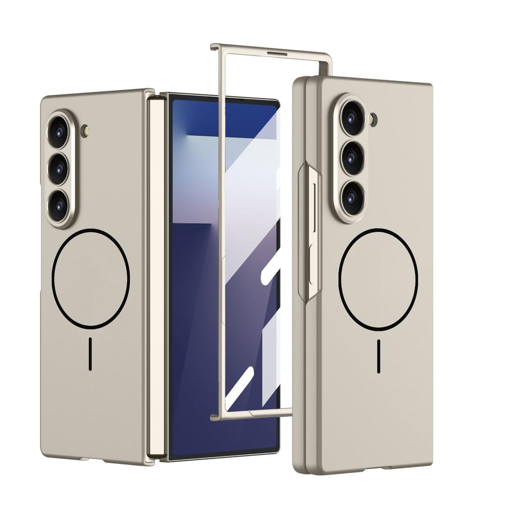 Ultra Thin Magnetic Case For Samsung Galaxy Z Fold7 With Tempered Glass Screen Protector