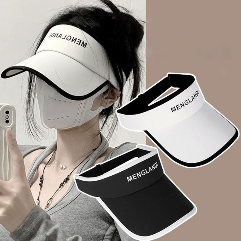 Langbremte solkremhette For kvinner Jente Anti-UV solbeskyttelse panser Sommerløp Sport Kvinne Andetunge Lue Tomt toppvisir