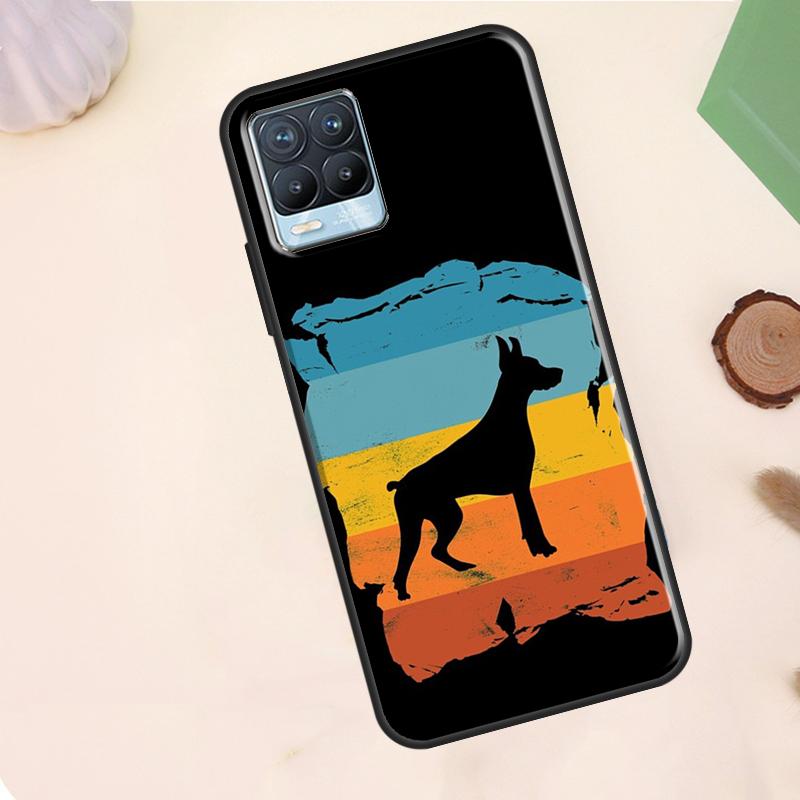 Cartoon Doberman Dog Case For Realme C63 C61 C65 C67 C75 C55 C51 C53 C35 C71 11 12 13 14 15 Pro Plus GT6 GT7 Pro