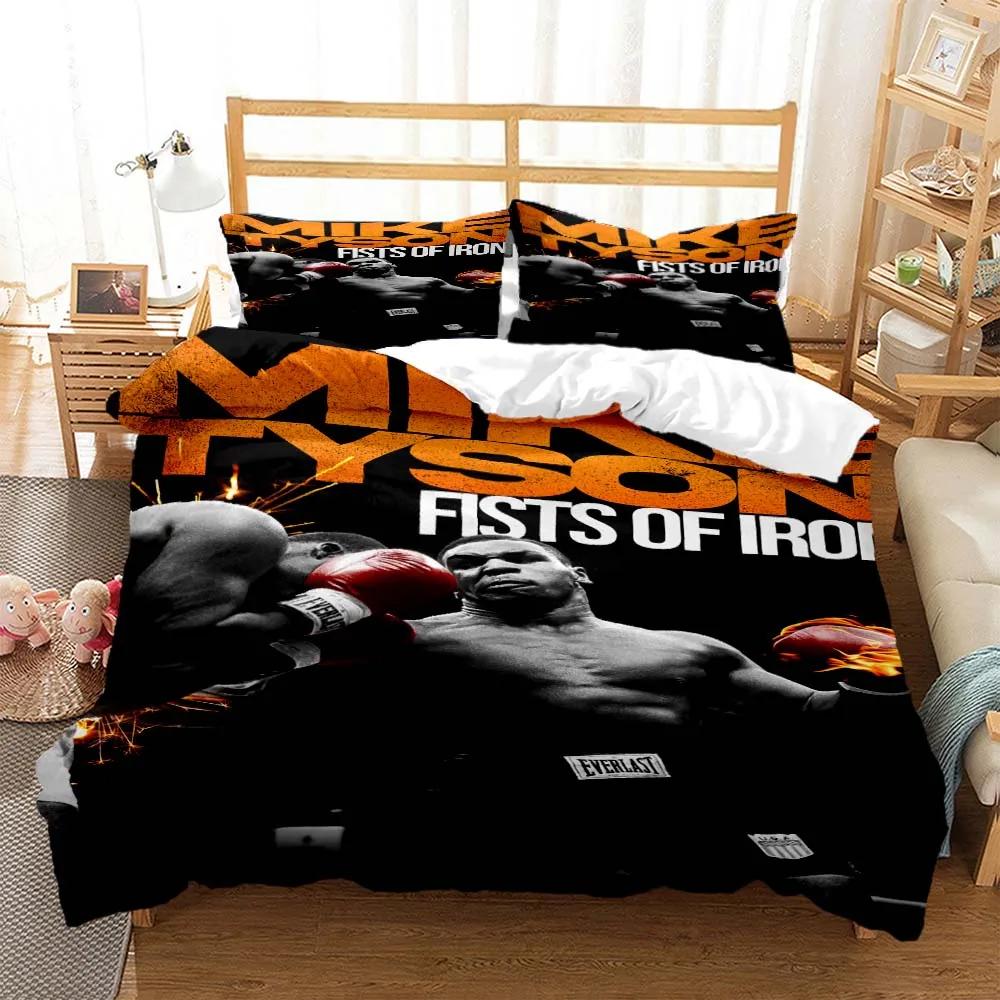 Bettwäsche-Set mit Boxweltmeister Mike Tyson (3D-Cartoon-Print) – Queen-Size-Bettwäsche-Set, individuell anpassbares King-Size-Bettwäsche-Set – weich und komfortabel